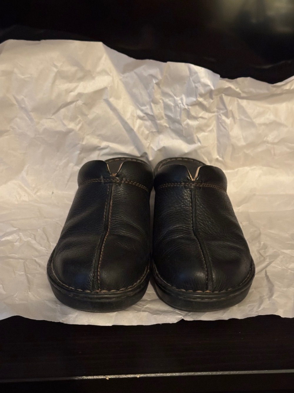 Born Women's Size 9 “Mount Li” Black Leather Boho Slip-On Mule Clogs